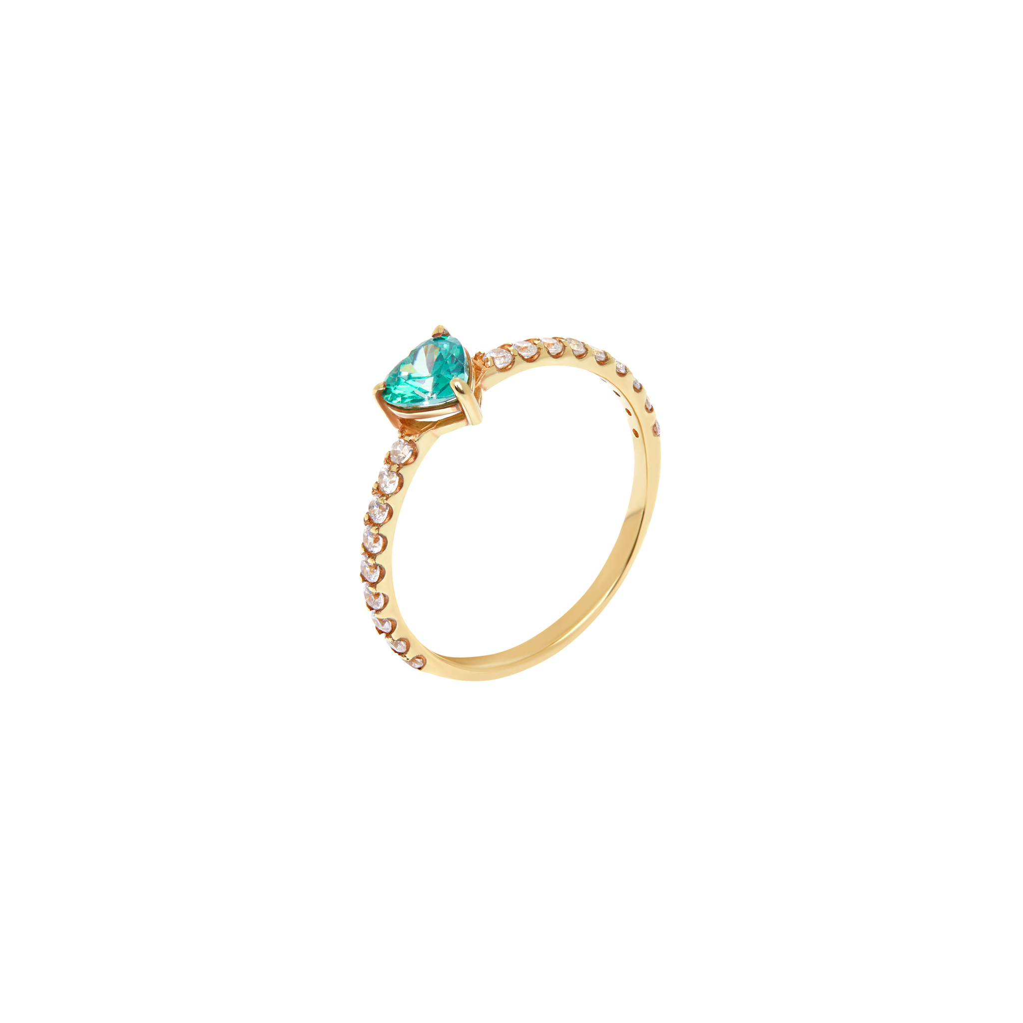 Кольцо Tiny Heart Ring – Green