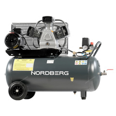 NORDBERG (NCP100/580) Компрессор поршневой с ременной передачей 380В, ресивер 100л, 580л/мин