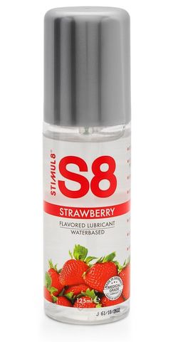 Смазка на водной основе S8 Flavored Lube со вкусом клубники - 125 мл. - Stimul8 STF7407str