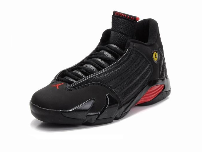 black and red jordan 14