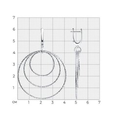 94022766 - Серьги с круглыми подвесками кольцами из серебра