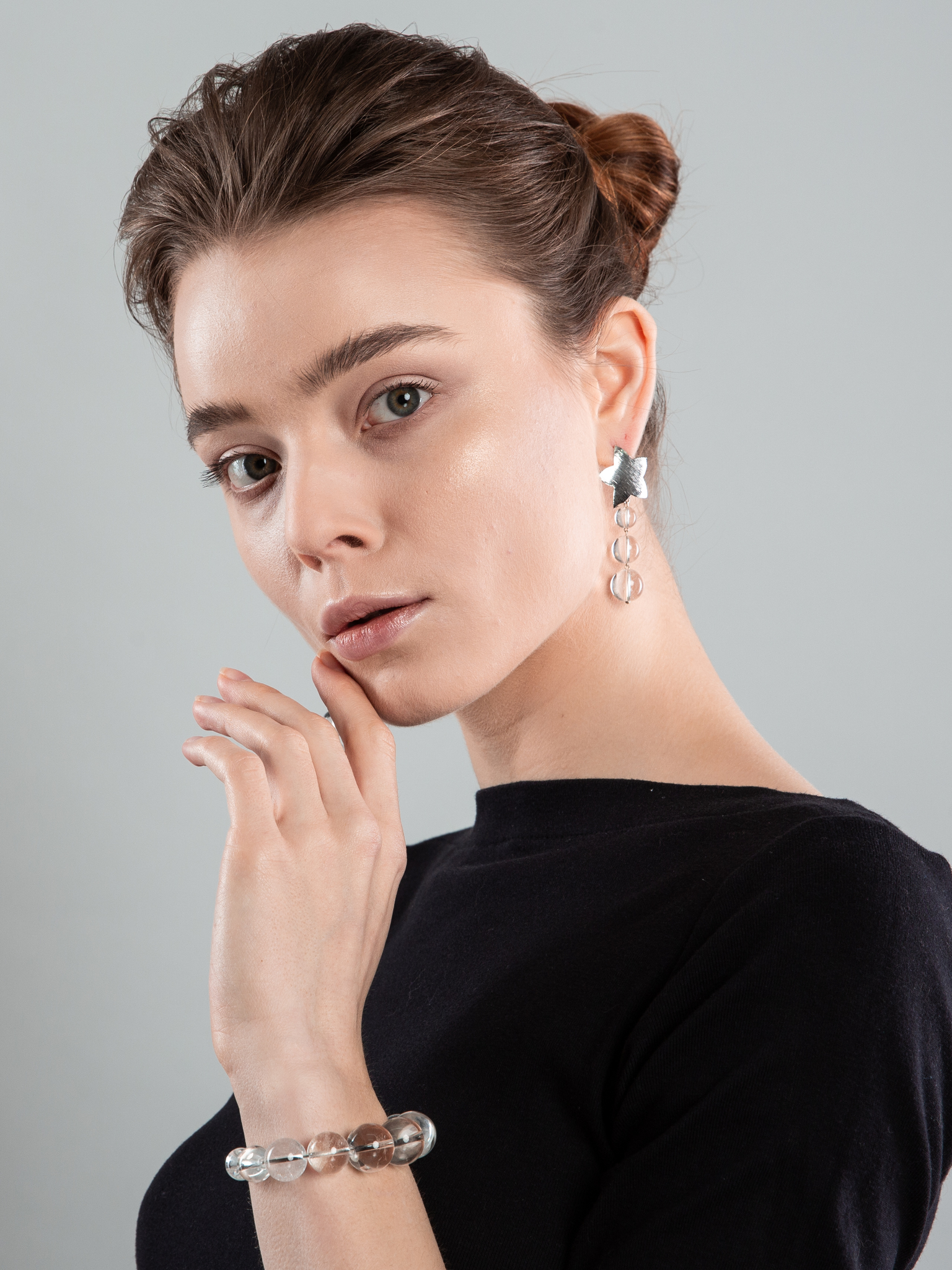 Серьги из горного хрусталя
