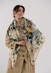 Шаль «Русский полевой букет» 100% шерсть