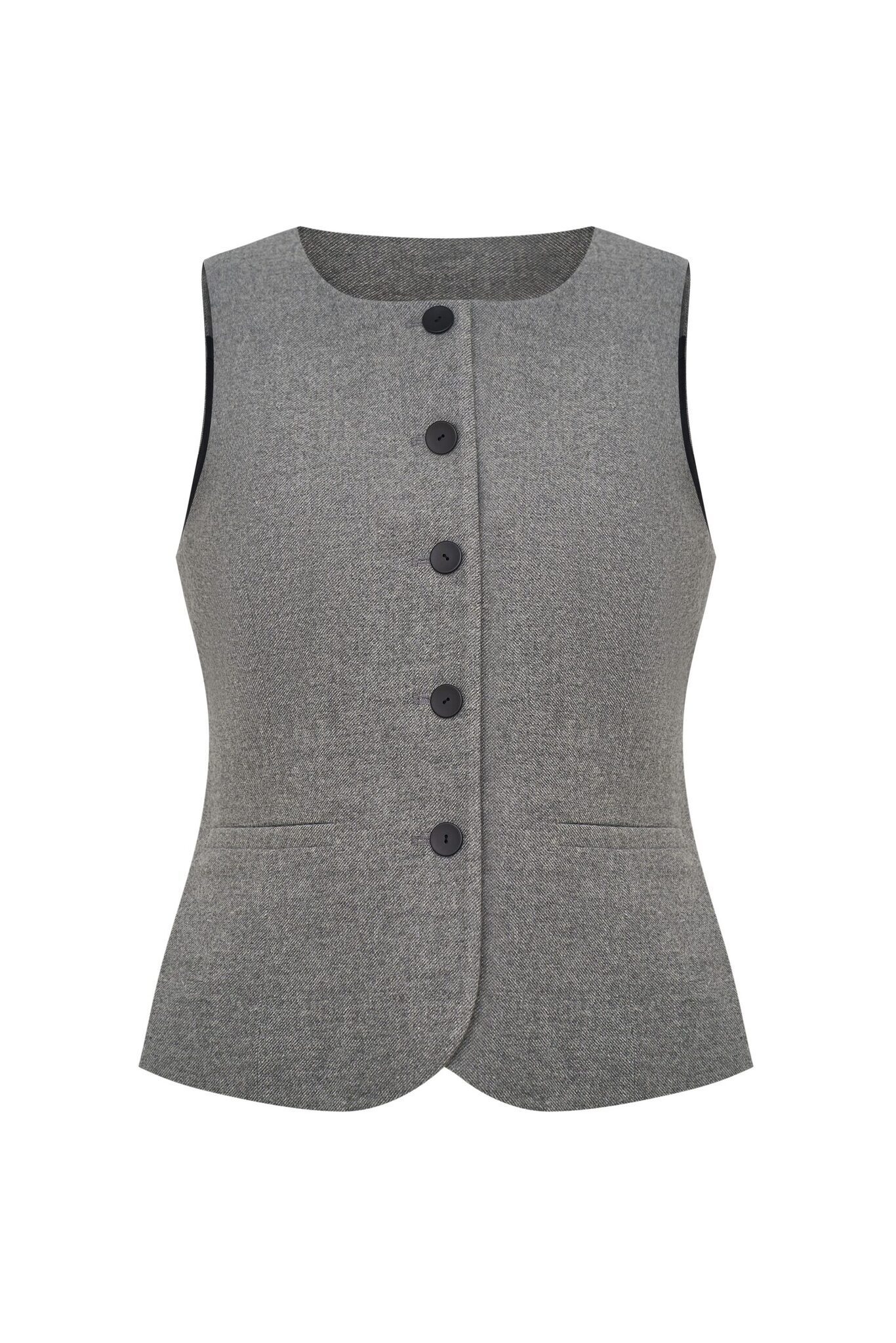Приталенный жилет серый