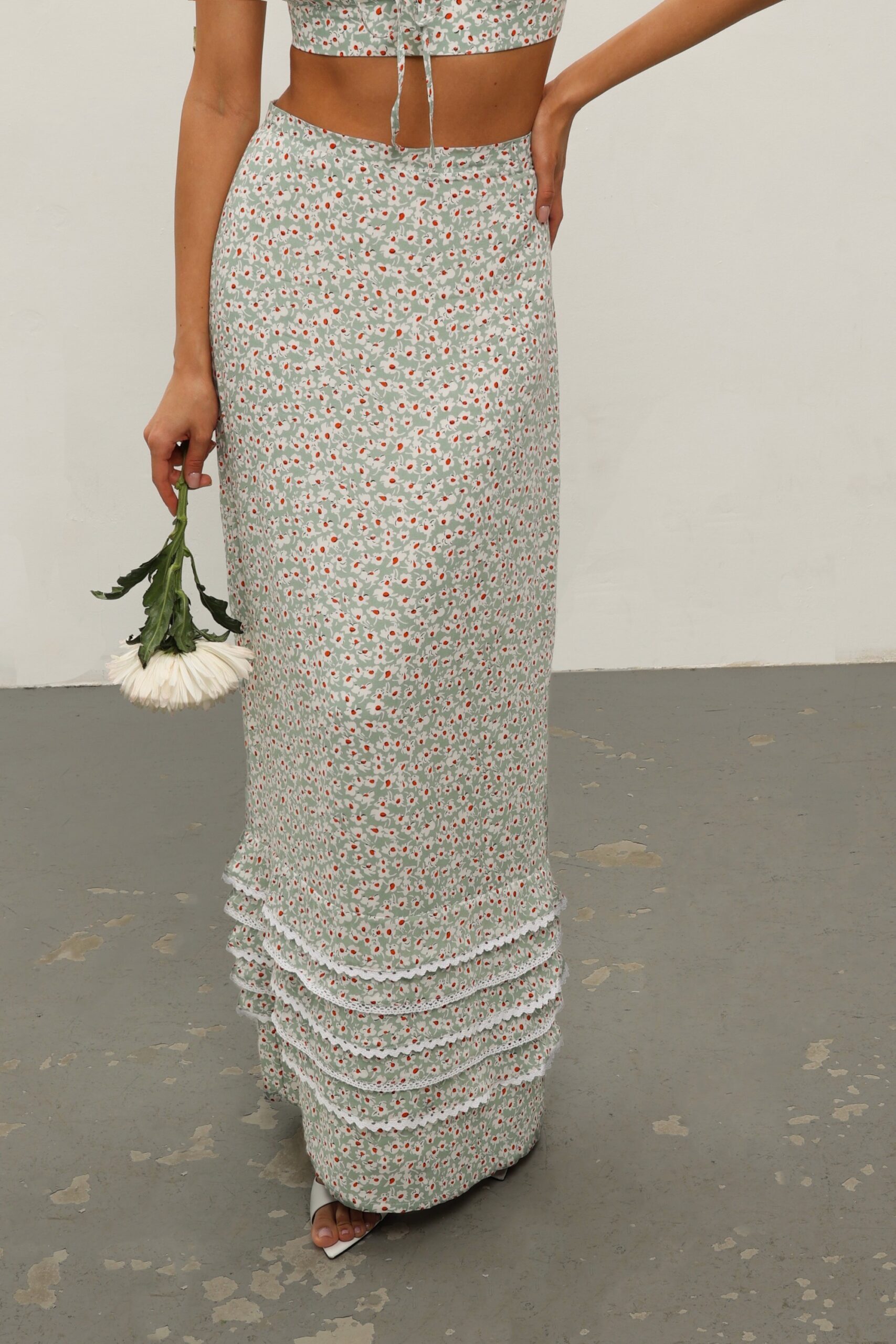 Юбка макси с цветочным принтом