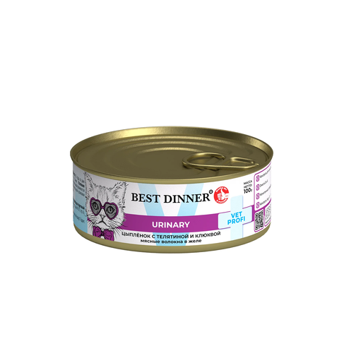 Best Dinner Exclusive Vet Profi Urinary Цыпленок с телятиной и клюквой (упаковка 12 шт * 100 г)
