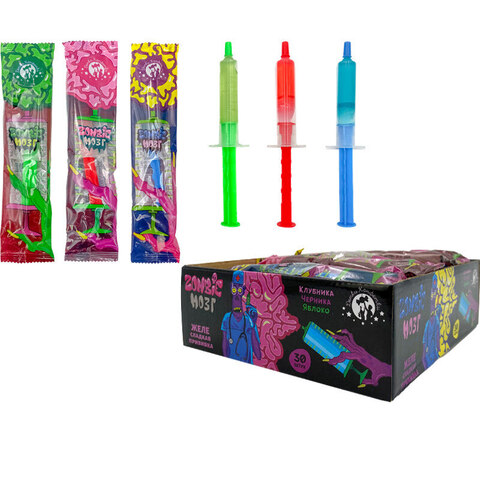 Желе Zombie Мозг сладкая прививка 1кор*24бл*30шт, 9гр