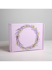 Коробка самосборная одиночная Прямоугольник, 27*21*9 см, «Лаванда», 1 шт.