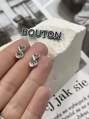 Заглушки для серег серебро с сердцем (пара)