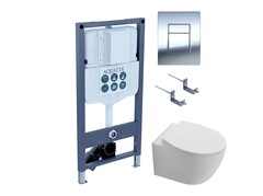 Aquatek SET Aquatek СИРИУС PNN-02 4в1 SET Aquatek СИРИУС PNN-02 (рама INSP-0000002+крепёжKKI-0000002+ клавиша PNN-0000002 + унитаз AQ1582T-00 СИРИУС TORNADO с тонким сиденьем soft-close) фото