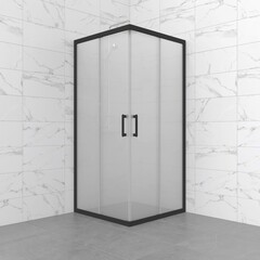 Душевое ограждение Фикс-Блэк-Вельвет 80х80 матовое стекло