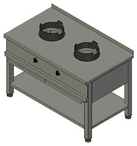 Плита газовая Вулкан KSW 02 8785 WOK