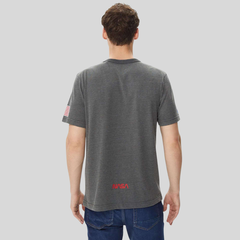 Футболка Alpha Industries Nasa Worm Logo Tee Dark Charcoal Heather (Серая)