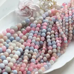 Тонированный кварц, микс, шарик, 10 мм, нить, К046