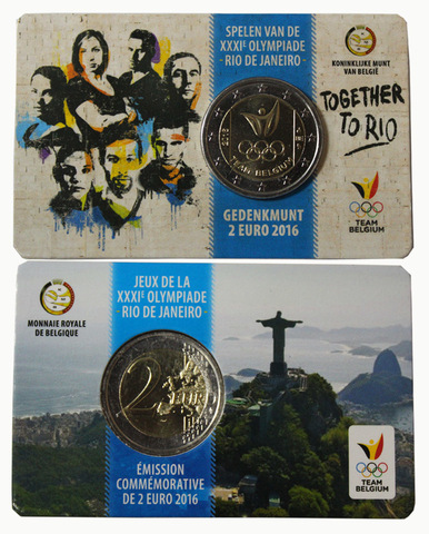 2 евро 2016 Бельгия - Олимпиада в Рио (в буклете)