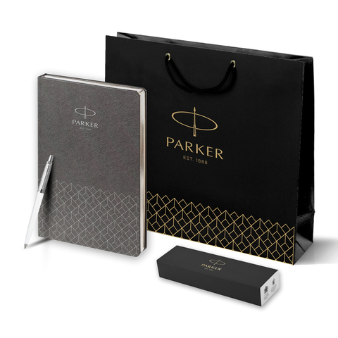 Подарочный набор: Шариковая ручка Parker Jotter + ежедневник, серый