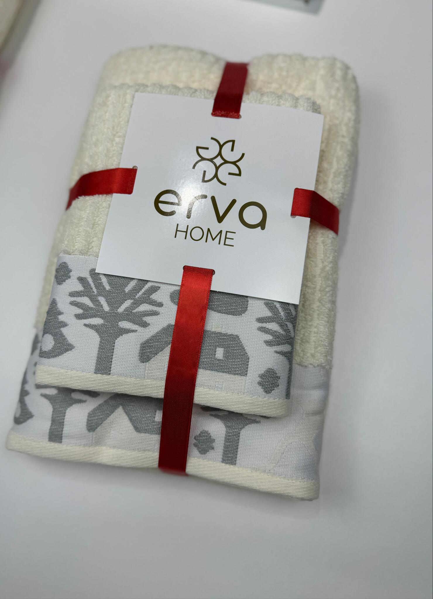 Полотенце 2 шт новогодние лицевое+банное Деревья