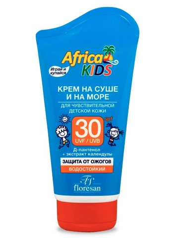 Флоресан Солнцезащитная серия AFRICA KIDS Крем для чувствительной детской кожи SPF 30,150мл Ф-410
