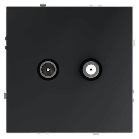 Розетка телевизионная-спутниковая TV-SAT оконечная. Цвет Графит. MAYTONI. VOLTUM S70. VLS060407