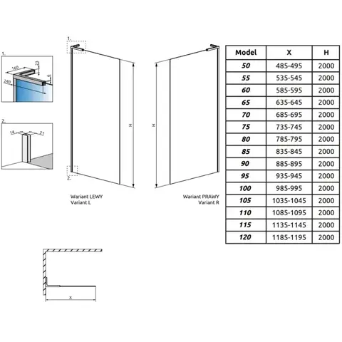 Radaway 10319105-01-01L Modo SL II 105 Left