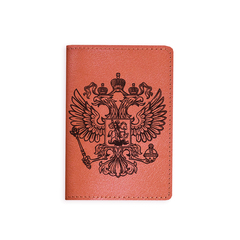 Обложка на паспорт "Герб РФ", рыжая