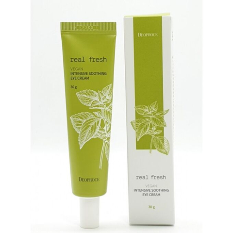 Deoproce Real Fresh Vegan Intensive Soothing Eye Cream Крем для кожи вокруг глаз успокаивающий на основе растительных экстрактов