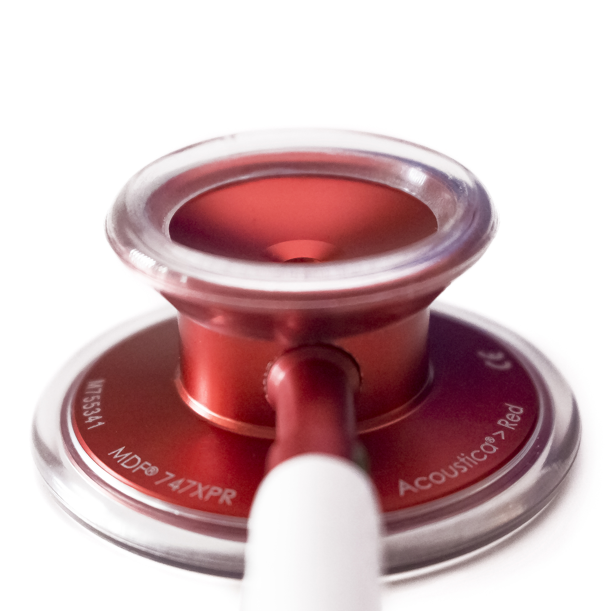 Облегченный стетоскоп Acoustica Deluxe (белый/красный)