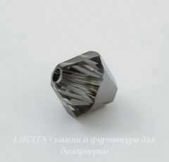 5328 Бусина - биконус Сваровски Crystal Silver Night 6 мм, 5 штук