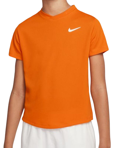 Детская теннисная футболка Nike Court Dri-Fit Victory SS Top B - magma orange/magma orange/white