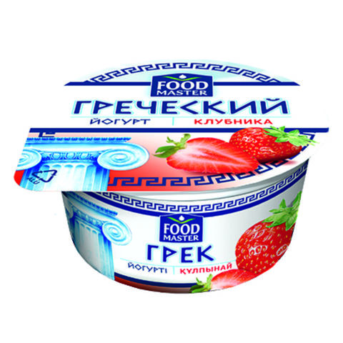Йогурт ГРЕЧЕСКИЙ Клубника 7,2% 130 г Food Master КАЗАХСТАН