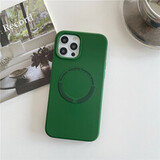 Силиконовый чехол Silicon Case с MagSafe для iPhone 12, 12 Pro (Темно-зеленый)
