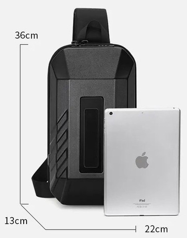 Картинка рюкзак однолямочный Ozuko 9499s black - 8