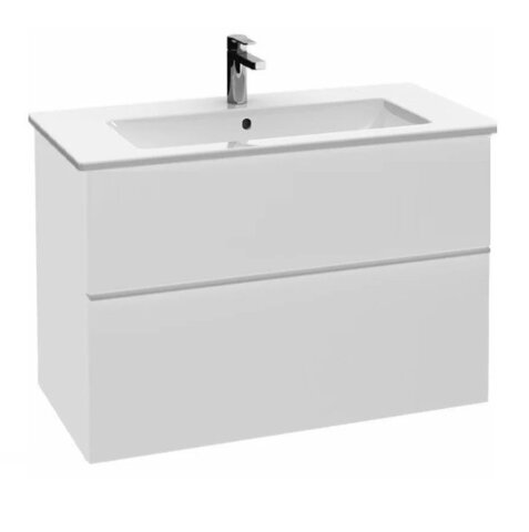 Villeroy&Boch  B66300DH Тумба под раковину, Villeroy&Boch, Verity Line, ширина, мм-755, глубина, мм-482, высота, мм-618, тип установки-подвесной, раковина-необходимо заказать, вырез под раковину-один, ящики-2, крепления в комплекте, материал корпуса-