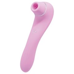 Розовый стимулятор Smoooch Clitoral Suction & Vibration - 18,6 см. - 
