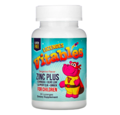 Vitables, Zinc Plus, добавка с цинком для детей, мандариновый вкус, 90 пастилок