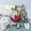 Подвесное кресло-кокон SEVILLA коричневое, красная подушка (Laura Outdoor)