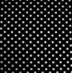 Ткань плательная Кашибо белый горох на чёрном, d 2,1 см
