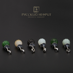 Кулон "Доугун". Нефрит, серебро.