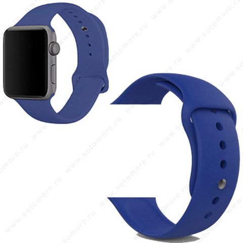 Ремешок для Apple Watch 38/ 40 mm силиконовый синий