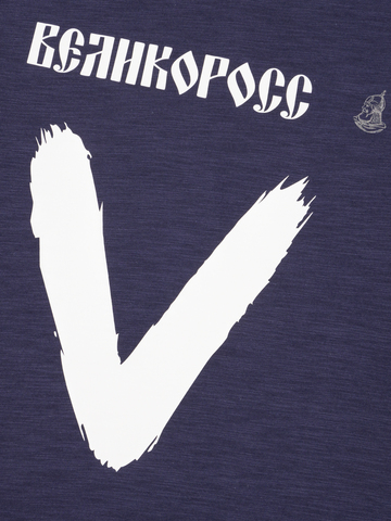 Мужская футболка «Vеликоросс – Zдорово!» цвета неви круглый ворот