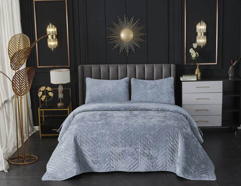 Покрывало 240x260 Sofi De MarkO Фернанд серо-голубой