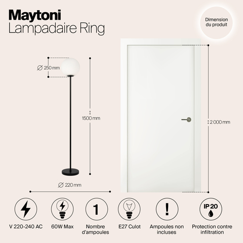 Напольный светильник Maytoni Ring MOD013FL-01B