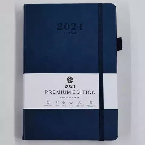 Gündəlik/Ajanda/Ежедневник/Diary Annual Planner 2024 blue