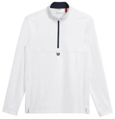 Теннисная футболка Wilson Elevate Performance 1/2 Zip - bright white