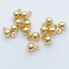 Подвеска Шар, цвет золото, размер 6*4 мм, цена за 1 шт