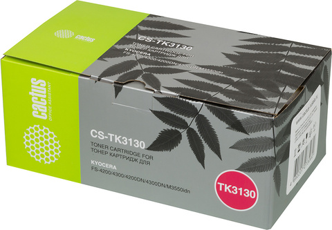 Картридж лазерный Cactus CS-TK3130 TK-3130 черный (25000стр.) для Kyocera Mita FS 4200, 4300, 4200DN, 4300DN, M3550idn Ecosys, 60idn