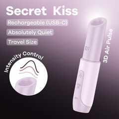 Сиреневый вакуумный стимулятор Secret Kiss - 