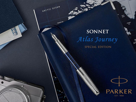 Ручка-роллер Parker Sonnet Atlas SE18 Blue Silver CT (2054840)