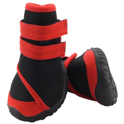 Triol ботинки для собак черные с красным, 65*60*75мм (уп.4шт.)