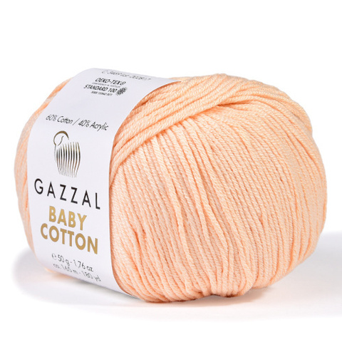 Пряжа Gazzal Baby Cotton 3469 светлый персик